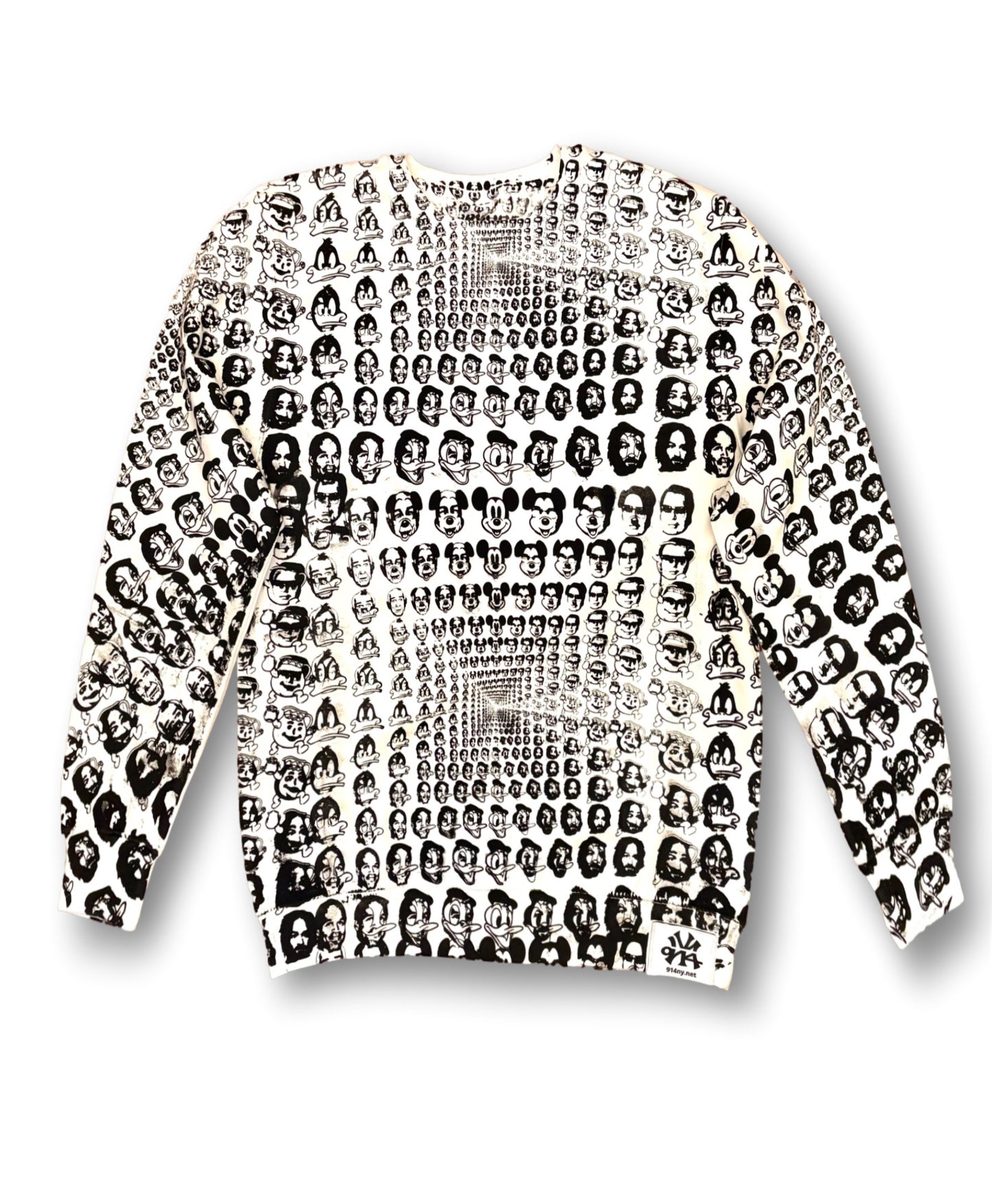 American Trip All over Front cover Crewneck (white)