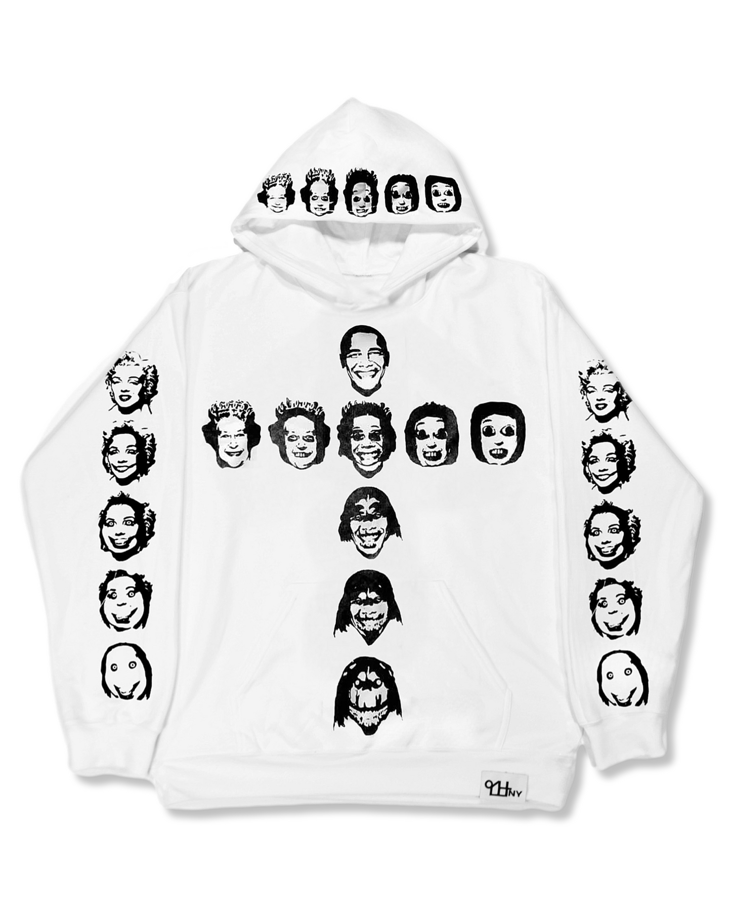 Crucifix Face Hoodie (White)