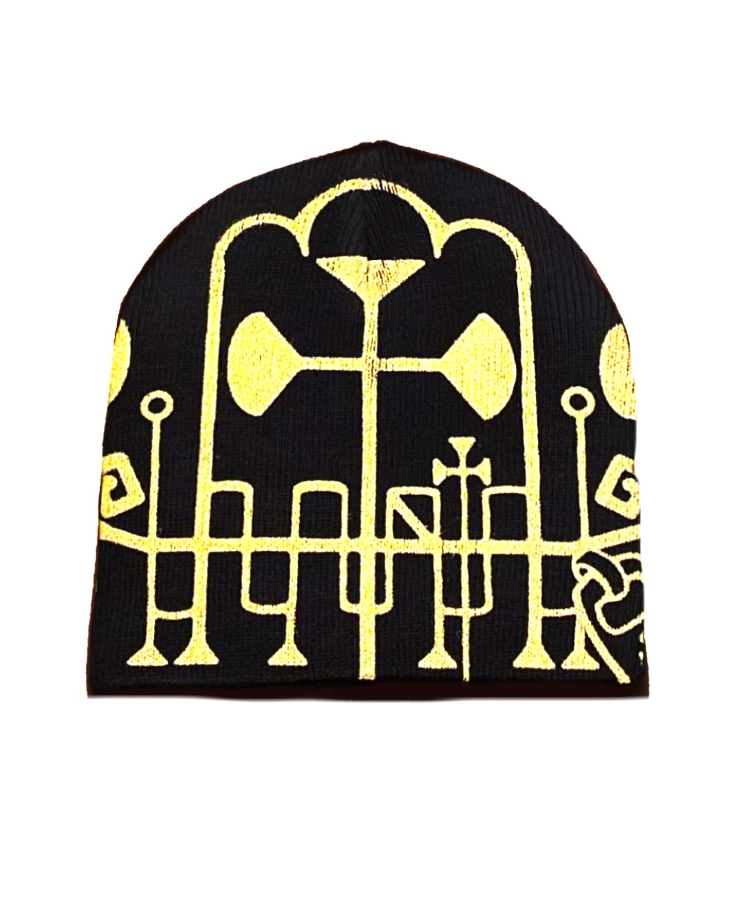 Zipper Face Beanie (Glow Yellow)