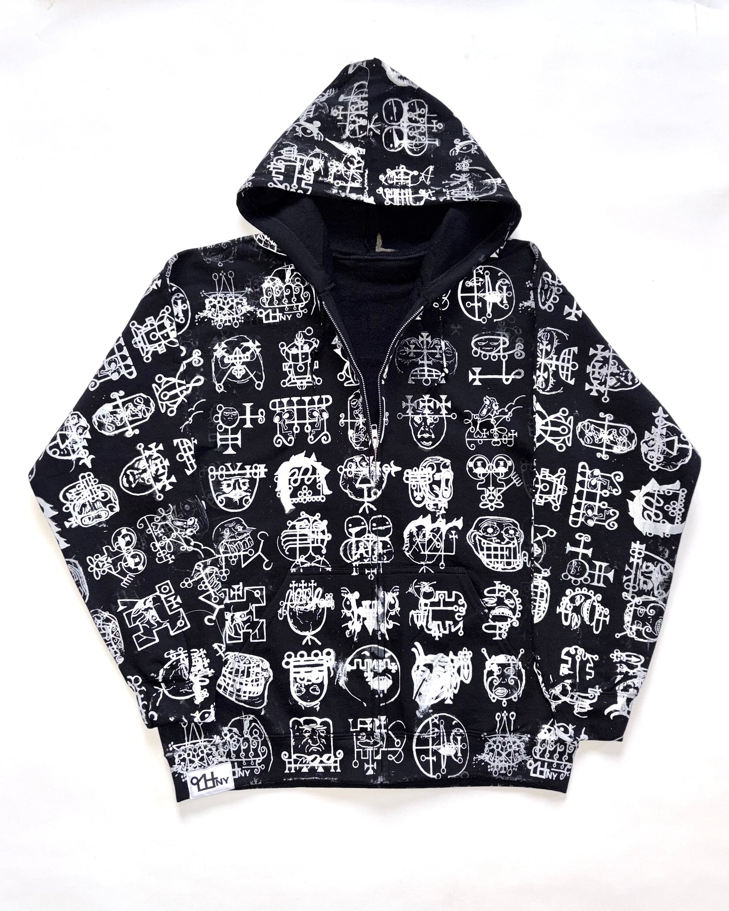 Memetic Chaos Zip Up - BLACK -All Over Print