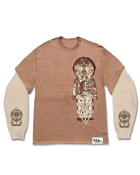 Father Layered LongSleeve (mocha over tan)
