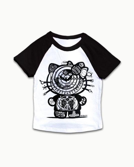Kitten Baby Tee (Black/White)