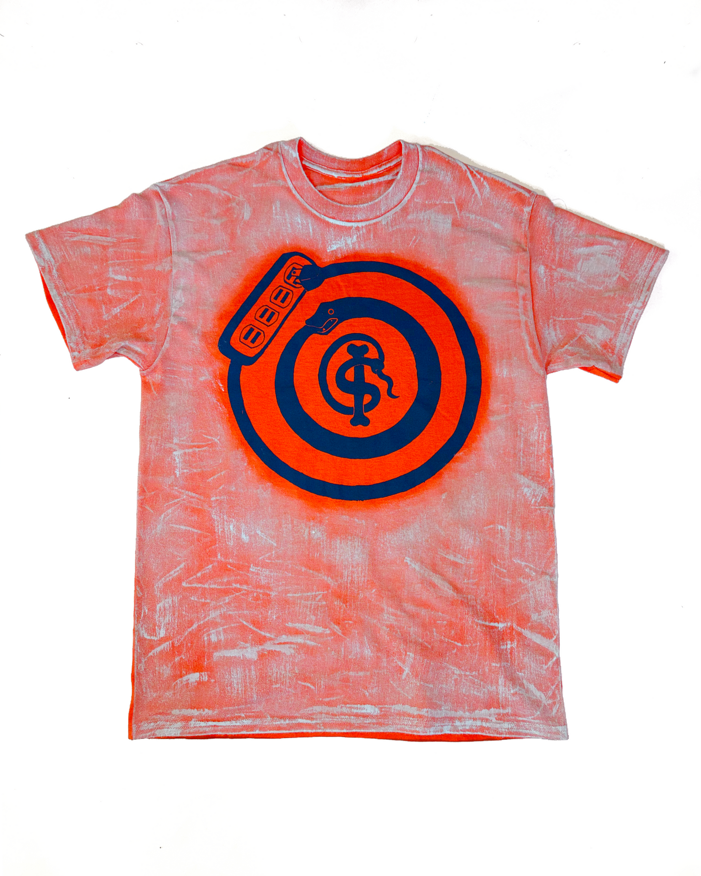 Painted Ouroboros Shirt Blue on Orange