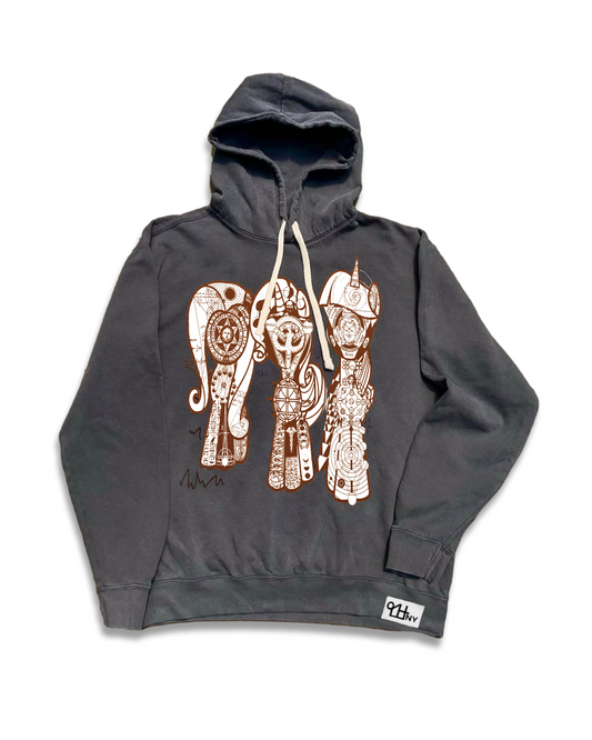 Horses Hooded Sweatshirt(Pepper)