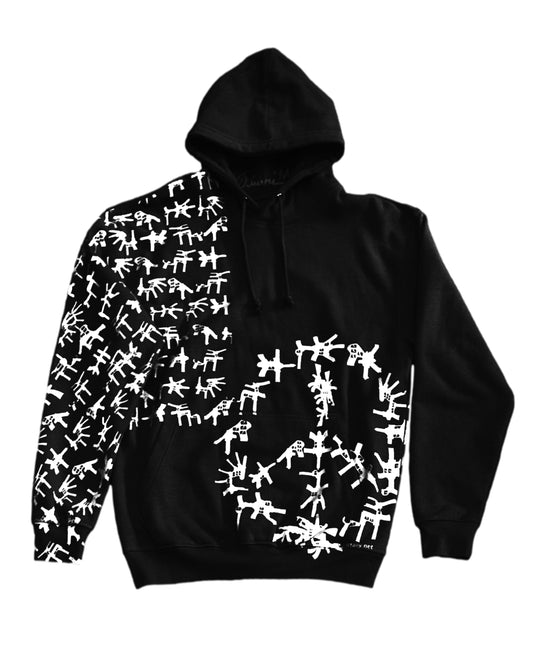 WarPeace Hoodie (White on Black)