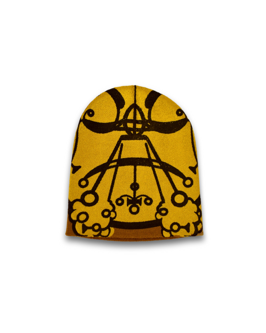 Rage Face Knit Beanie (Brown)