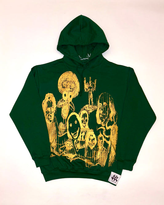 SIZE M : GOLD LEAF SÉANCE HOODIE : FOREST GREEN