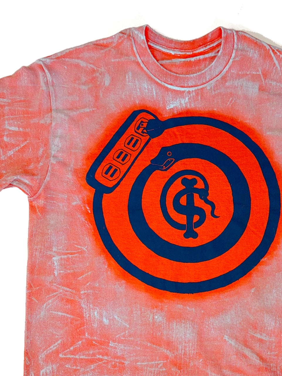 Painted Ouroboros Shirt Blue on Orange