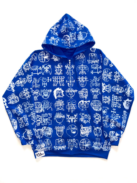 Memetic Chaos Zip Up - ROYAL - All Over Print