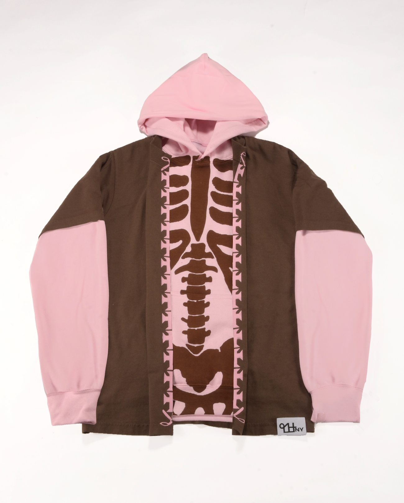 The Cut Shirt : Brown on Pink Hoodie