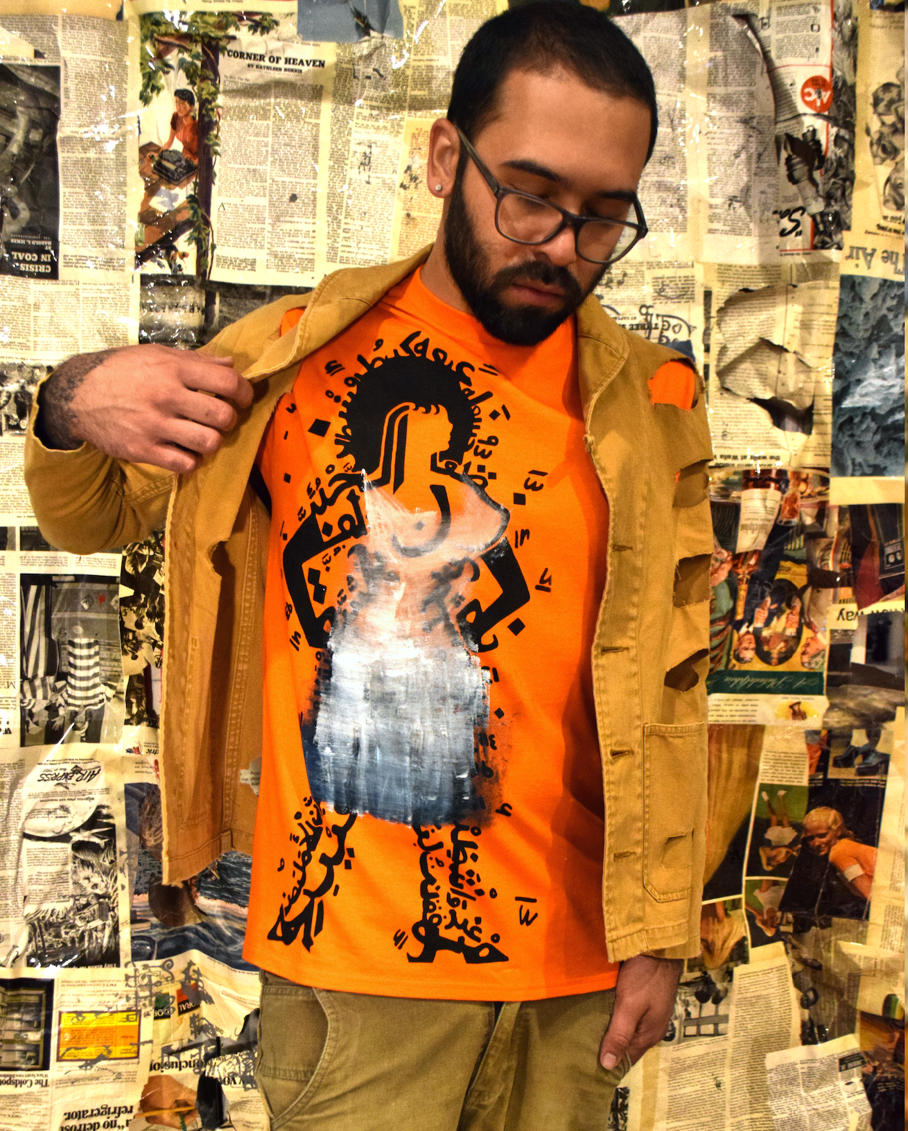 Painted Dress Shirt : Orange