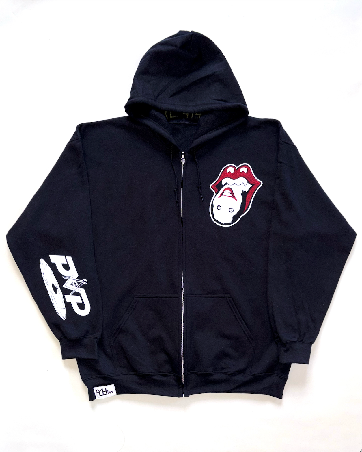 SIZE XL : TROLLING STONES ZIP UP : BLACK